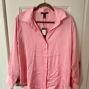 pink button up shirt